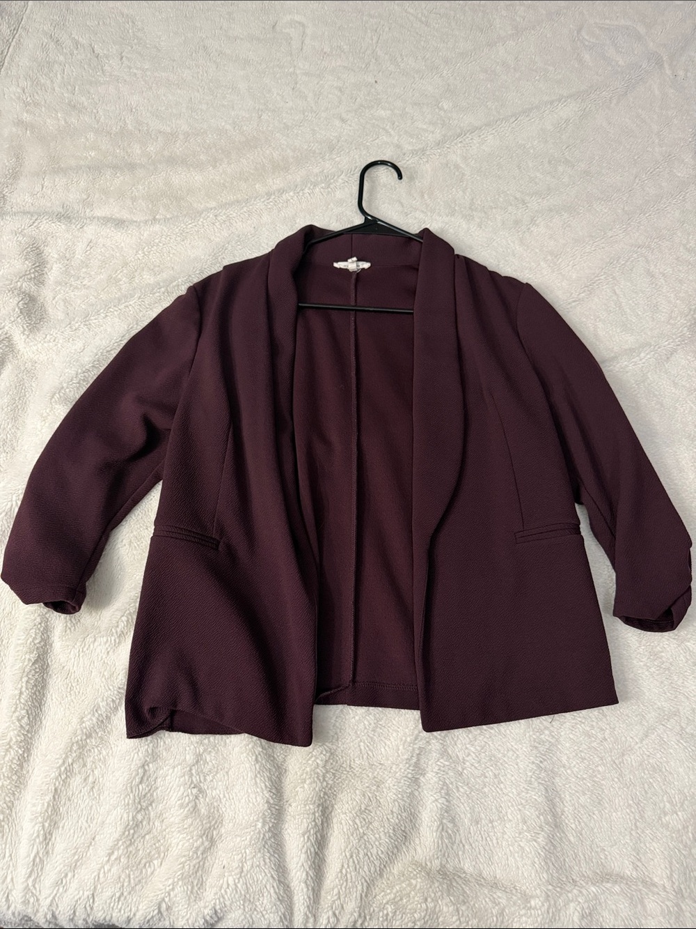 Maurices Open-Front Blazer Jacket in Plum